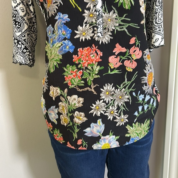 Anthropologie Tiny Lacona Popover Top Floral Boho Colorful Flowy Shirt Sz S - Picture 5 of 13